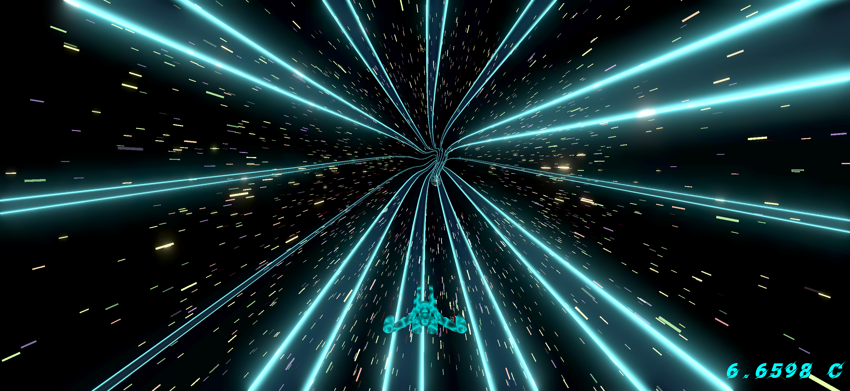 Clean run through glowing tunnel